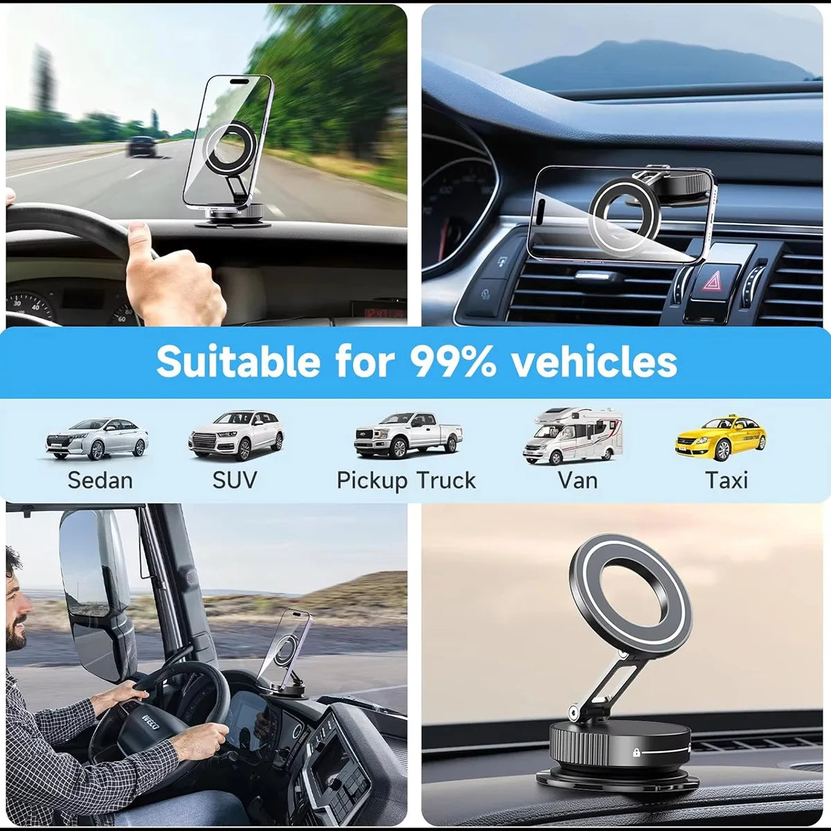 Car Phone Holder Strong Magnetic Car Phone Mount 360°