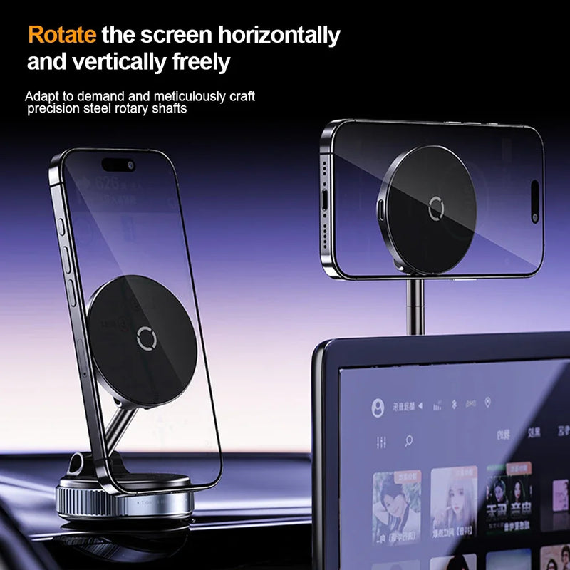 15W Wireless Charging Magnetic Car Phone Holder – 360° Rotation